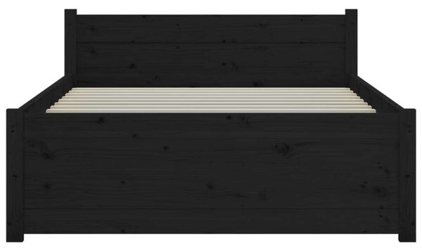 VidaXL fekete tömör fa ágykeret 90x200 cm