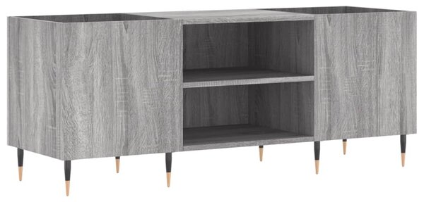 Szürke sonoma színű szerelt fa hanglemezszekrény 121x38x48 cm