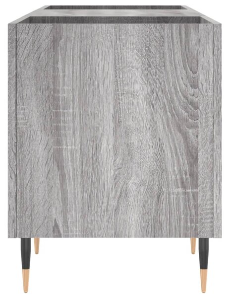 Szürke sonoma színű szerelt fa hanglemezszekrény 121x38x48 cm