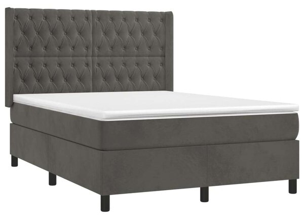 VidaXL - Bársony Ágy LED-del - 140x190 cm