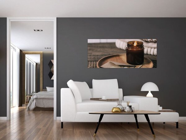 Kép - Égő gyertya (120x50 cm)