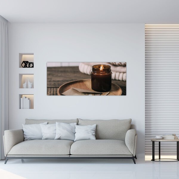 Kép - Égő gyertya (120x50 cm)