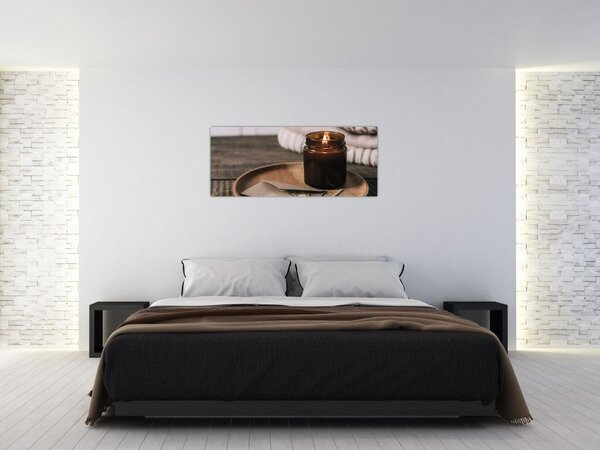 Kép - Égő gyertya (120x50 cm)