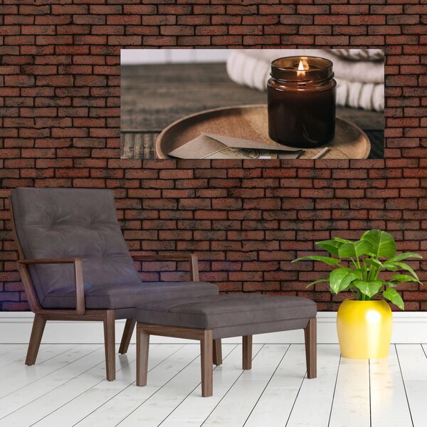 Kép - Égő gyertya (120x50 cm)