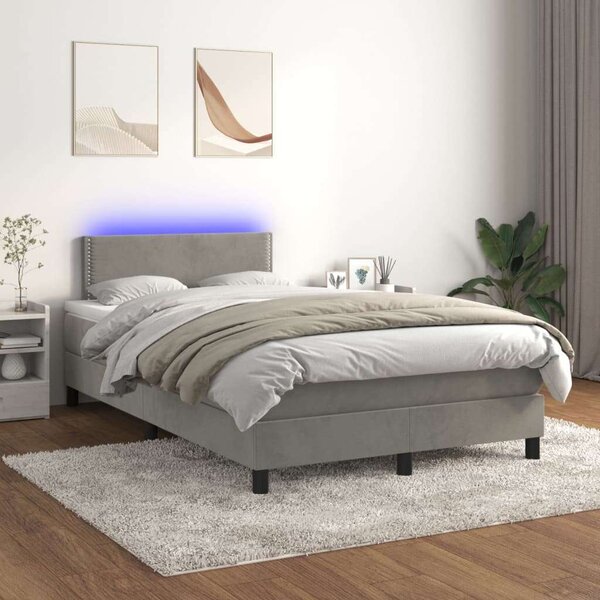 VidaXL Bársony Ágy LED-del - 120x200 cm
