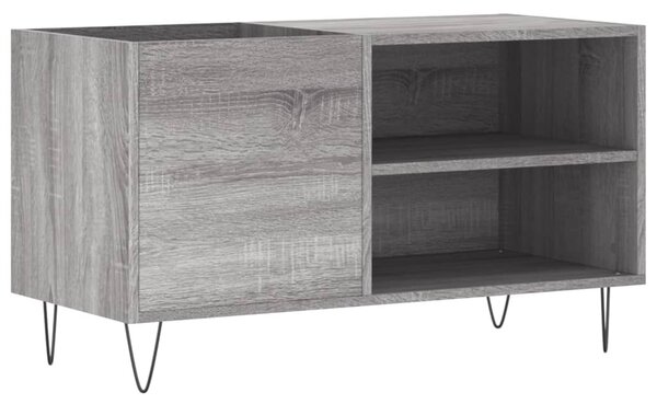 Szürke sonoma színű szerelt fa hanglemezszekrény 85x38x48 cm
