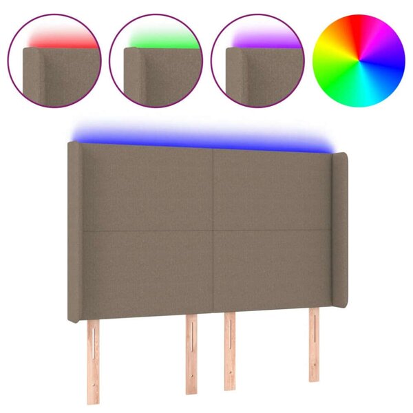 VidaXL LED-es Ágyfejtámla - Szövet - 147x16x118/128cm