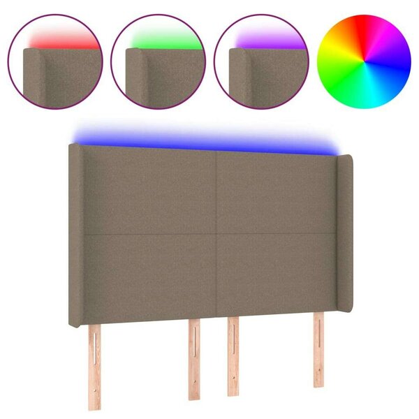 VidaXL LED-es Ágyfejtámla - Szövet - 147x16x118/128cm