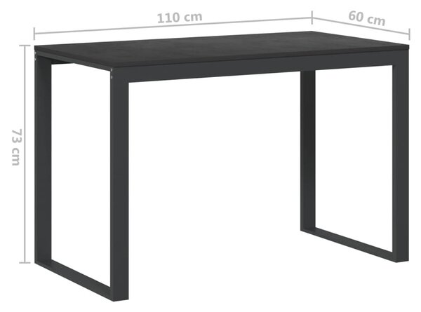 Fekete forgácslap számítógépasztal 110 x 60 x 73 cm