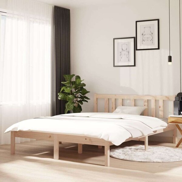 VidaXL tömör fa ágykeret 135 x 190 cm (4FT6 Double)