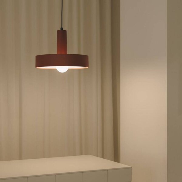 LEDS-C4 Keops 1 függőlámpa, terrakotta matt, Ø 28 cm, alumínium, dimmelhető, Terrakotta, Nappali / Étkező, Alumínium, Modern
