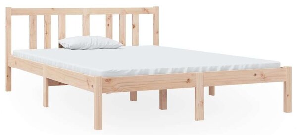 VidaXL tömör fa ágykeret 135 x 190 cm (4FT6 Double)