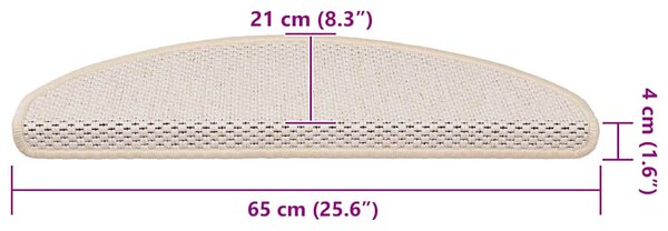 15 db szizál hatású berber öntapadó lépcsőszőnyeg 65x21x4 cm
