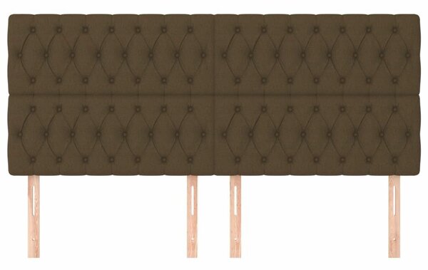 VidaXL 4 db sötétbarna szövet fejtámla 100x7x78/88 cm
