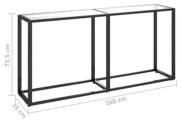 Átlátszó edzett üveg tálalóasztal 160 x 35 x 75,5 cm