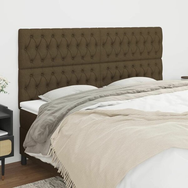 VidaXL 4 db sötétbarna szövet fejtámla 100x7x78/88 cm