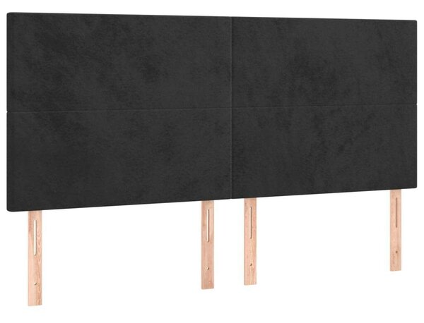 VIDAXL - Fekete Bársony Fejtámla - 4 db - 100x5x78/88 cm