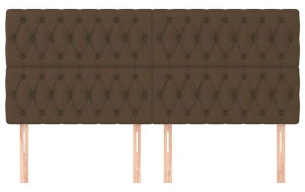 VidaXL 4 db sötétbarna szövet fejtámla 100x7x78/88 cm