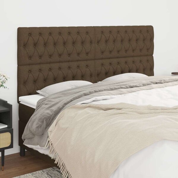 VidaXL 4 db sötétbarna szövet fejtámla 100x7x78/88 cm