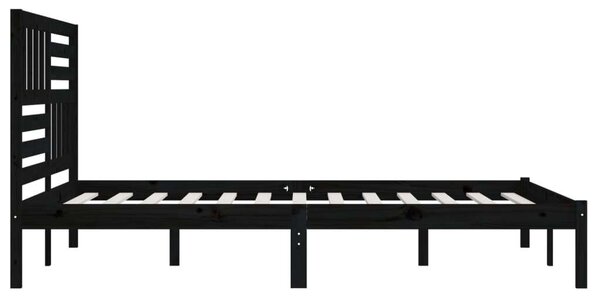VidaXL Fekete Tömörfenyő Ágykeret - 200x200 cm