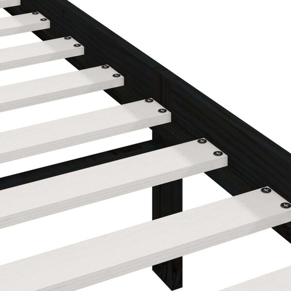 VidaXL Fekete Tömörfenyő Ágykeret - 200x200 cm