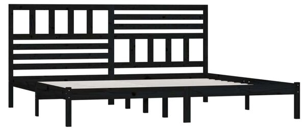 VidaXL Fekete Tömörfenyő Ágykeret - 200x200 cm
