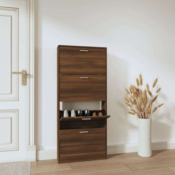 VidaXL Cipősszekrény - 4 Fiókos - Barna Tölgy - 150cm
