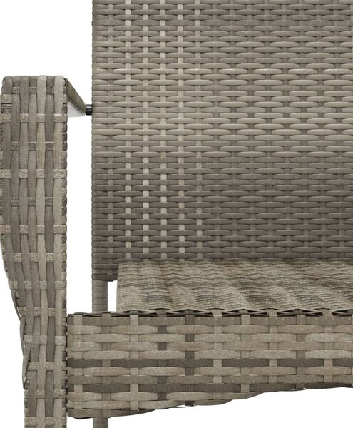 4 db szürke polyrattan kerti szék párnával