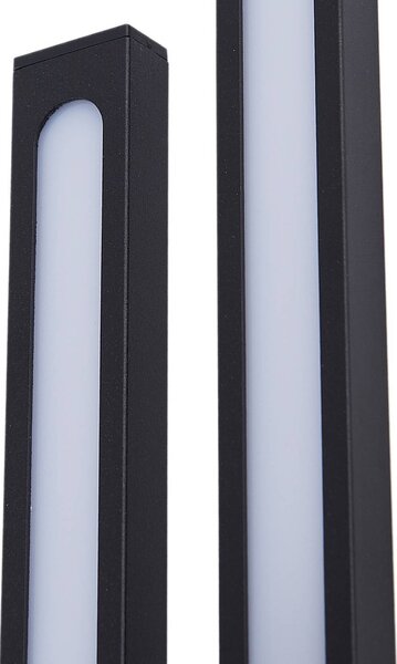 Lindby Sakari LED kültéri fali világítás, fekete, alumínium, magasság 59 cm, Fekete, Alumínium, Modern