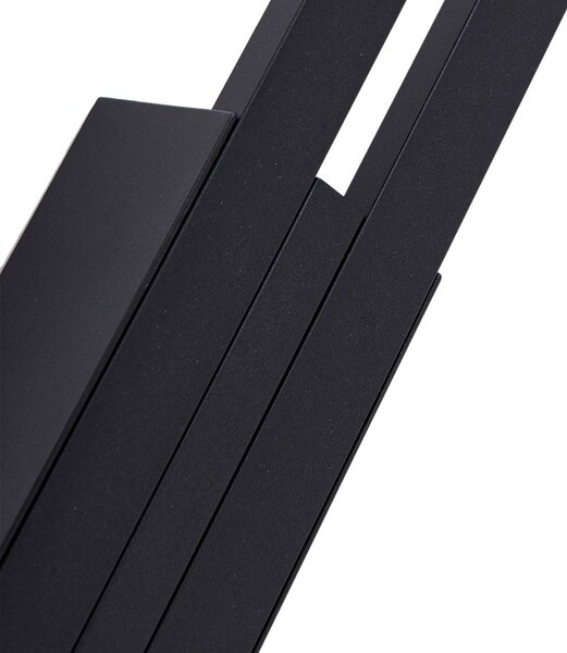 Lindby Sakari LED kültéri fali világítás, fekete, alumínium, magasság 59 cm, Fekete, Alumínium, Modern