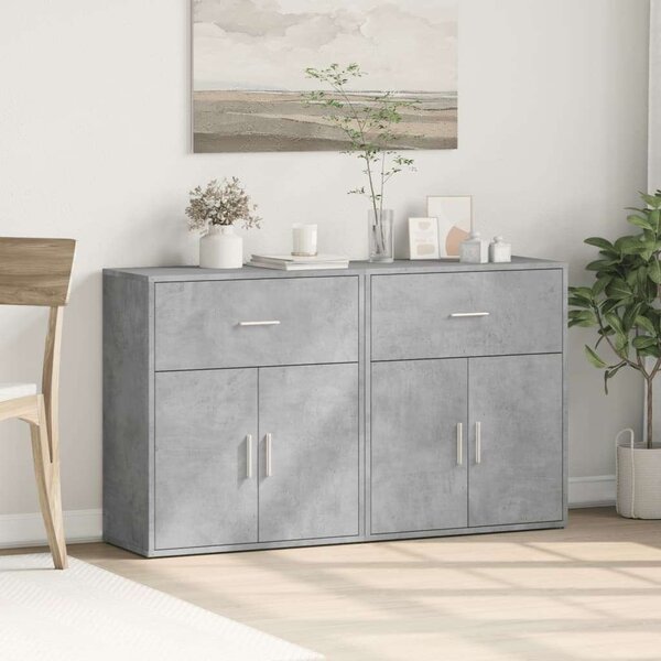 VidaXL Tálalószekrény - 2 db - Betonszürke - 60x31x70 cm
