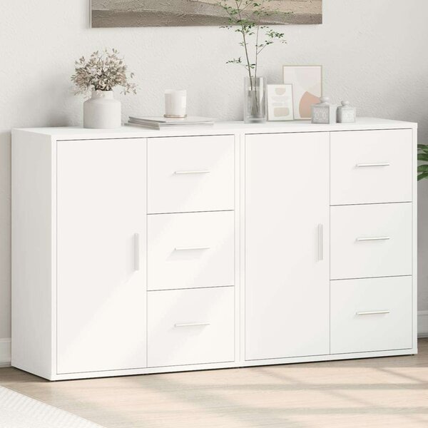 VidaXL Fehér Fa Tálalószekrény - 2 db - 60x31x70 cm