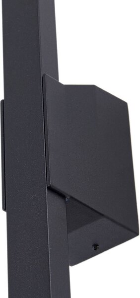 Lindby Sakari LED kültéri fali világítás, fekete, alumínium, magasság 50 cm, Fekete, Alumínium, Modern