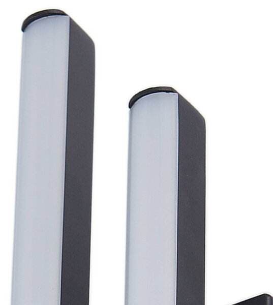 Lindby Abelia LED kültéri fali világítás, fekete, alumínium, rozsdamentes acél, Fekete, Alumínium, Modern