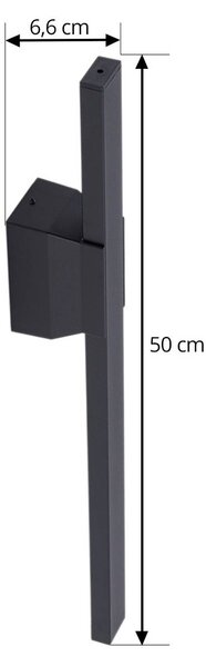 Lindby Sakari LED kültéri fali világítás, fekete, alumínium, magasság 50 cm, Fekete, Alumínium, Modern