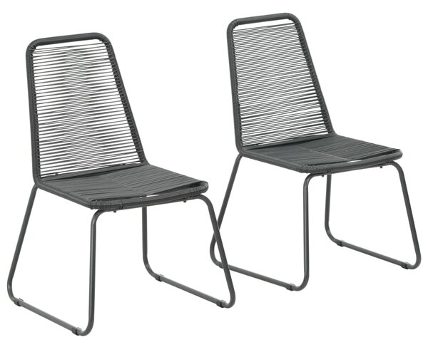 2 db fekete polyrattan kültéri szék