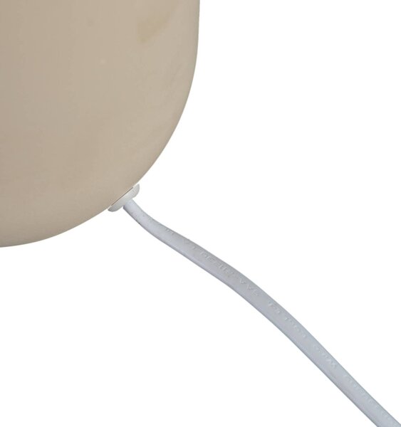 Lindby asztali lámpa Lennes, bézs, üveg, Ø 20 cm, Fehér / opál, Nappali / Étkező, Üveg, Modern