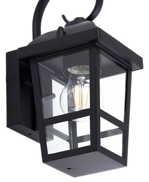 Lindby Eloane kültéri fali lámpa, fekete, rozsdamentes acél, 29 cm, dimmelhető, Fekete, Rozsdamentes acél, Modern