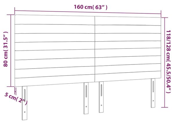 VidaXL 4 db kék szövet fejtámla 80 x 5 x 78/88 cm