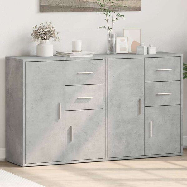 VidaXL Beton Szürke Tálalószekrény Szett - 2 db - 60x31x70 cm