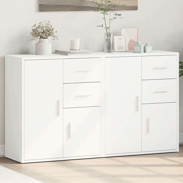VidaXL Fehér Fa Tálalószekrény - 2 db - 60x31x70 cm