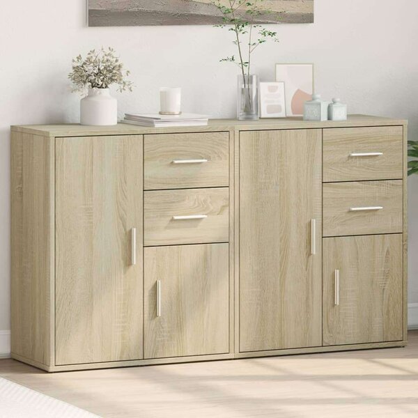 VidaXL Tálalószekrény Sonoma Tölgy - 2 db - 60x31x70 cm
