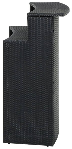 Fekete polyrattan kerti bárasztal 120 x 55 x 110 cm