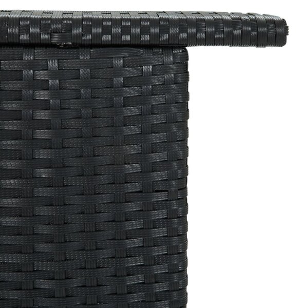 Fekete polyrattan kerti bárasztal 120 x 55 x 110 cm