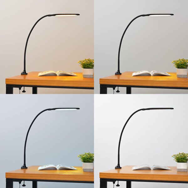 Lindby LED-es lámpa Nilay, magasság 70 cm, CCT, otthoni irodai használatra, dimmelhető, Fekete, Dolgozószoba / Iroda, fém, Modern