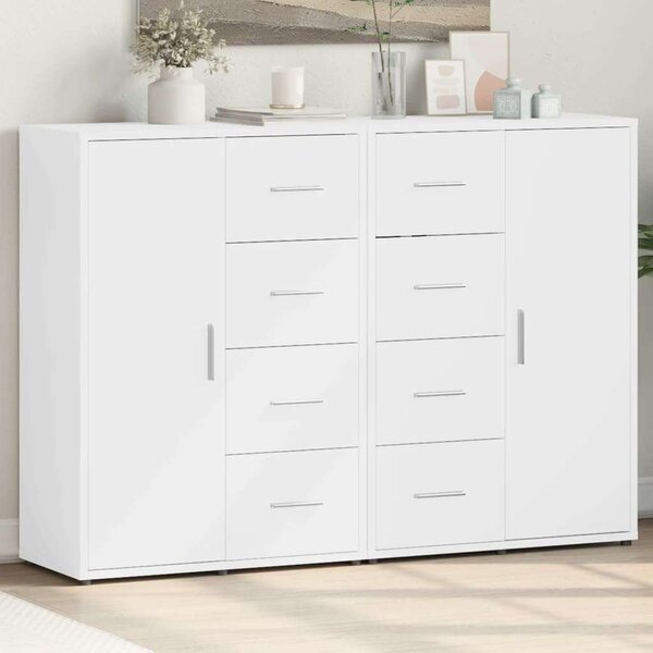 VidaXL Fehér Tálalószekrény Szett - 2 db - 60x31x84 cm
