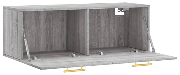 Szürke sonoma színű szerelt fa faliszekrény 100 x 36,5 x 35 cm