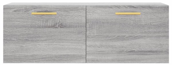 Szürke sonoma színű szerelt fa faliszekrény 100 x 36,5 x 35 cm