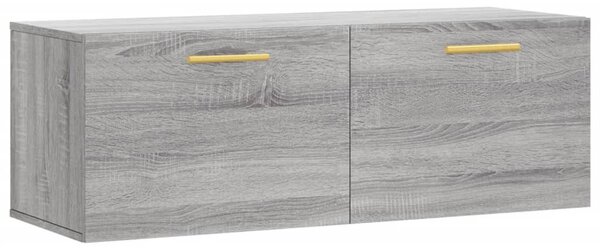 Szürke sonoma színű szerelt fa faliszekrény 100 x 36,5 x 35 cm