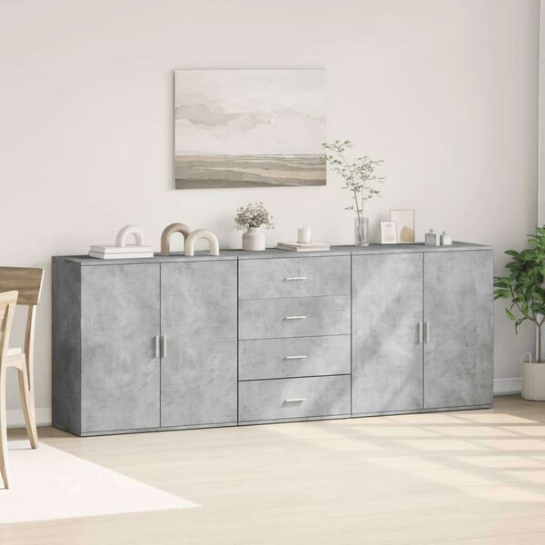 VidaXL Tárolószekrény Szett - Beton Szürke - 2 db